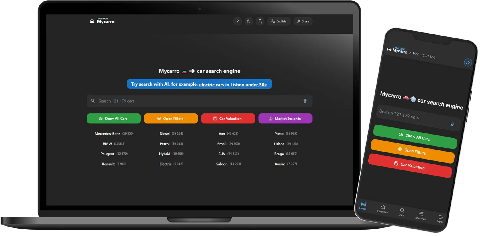 Car search platform with AI