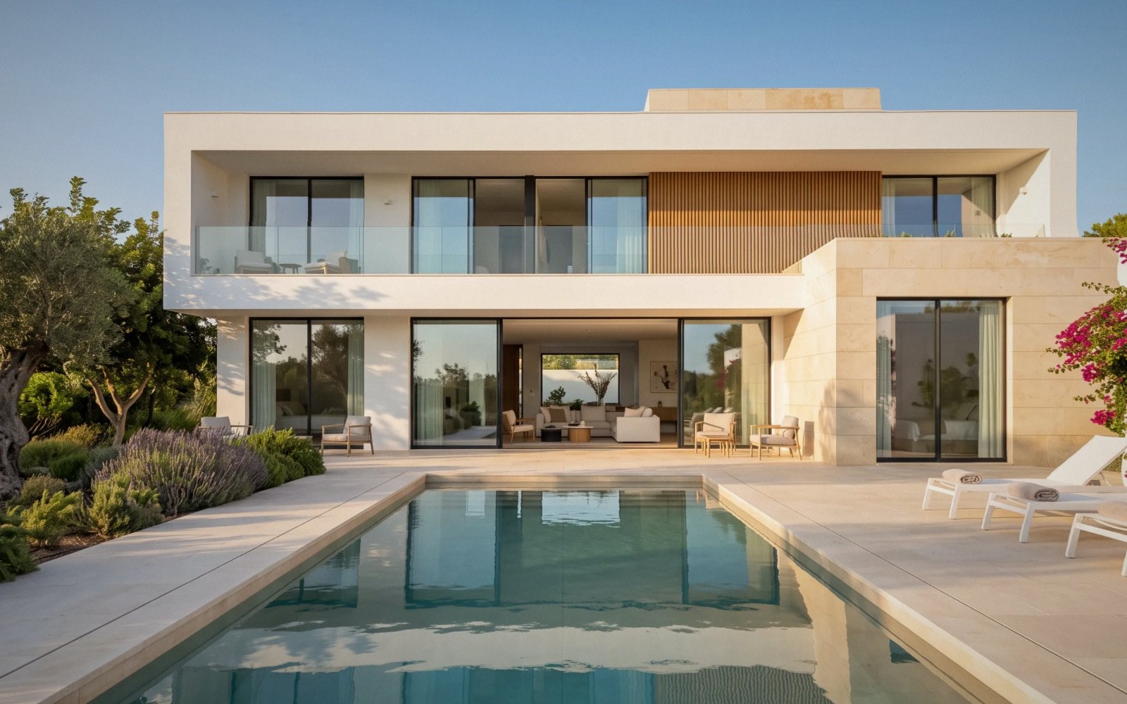 Casa Lume demo: the villa seen across its pool