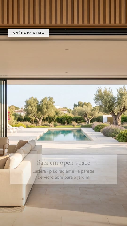 Listing Reel: the living room of a demo villa