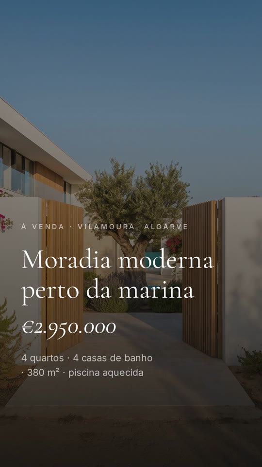 Listing Reel: opening frame with the price of a demo villa